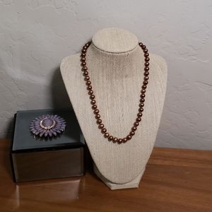 Bronze Peacock Pearl Bronze Round Pearls 14K Gold